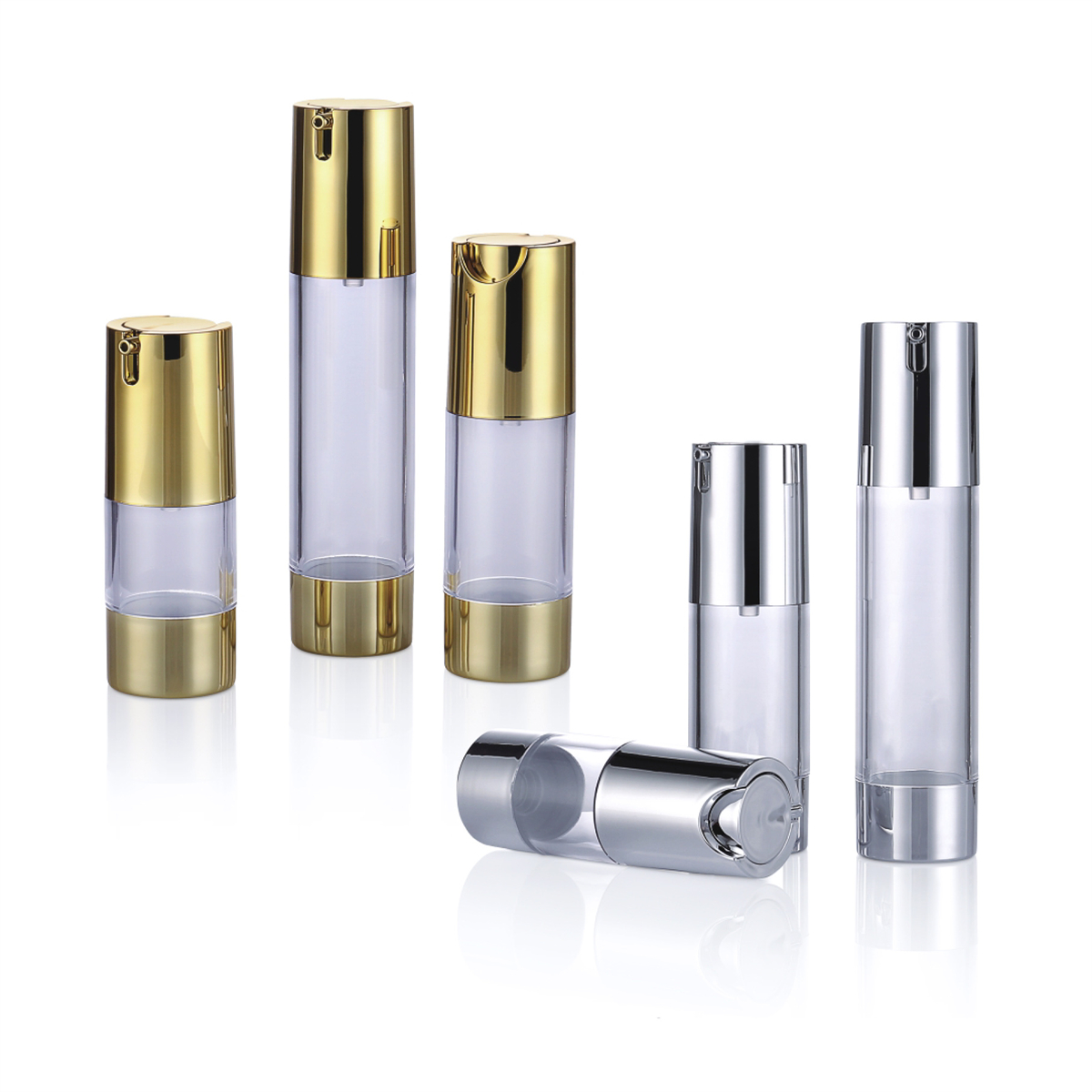 15 میلی لیتر 30ml 50ml محبوب آلومینیوم U-Type Lotion Bottle Bottle Gold Gold Essence Essence Press Logo موجود L05