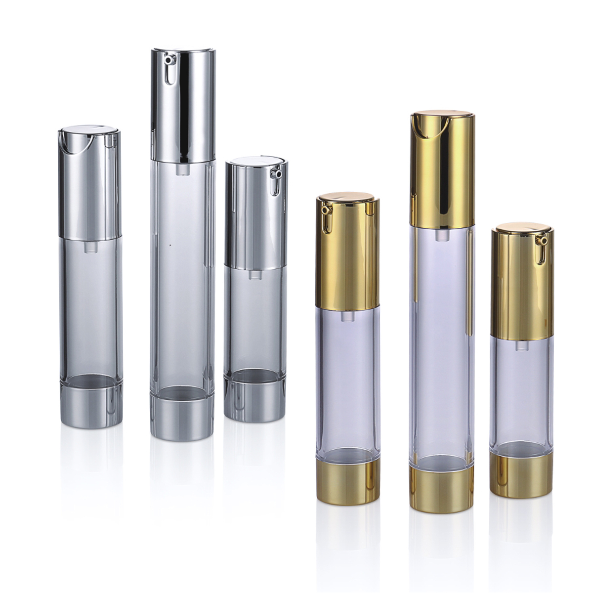 15 میلی لیتر 20ml 30ml الکتروپلینگ بطری خلاء U شکل مطبوعاتی نوع پمپ لوسیون بطری بدون هوا بطری بدون هوا L06