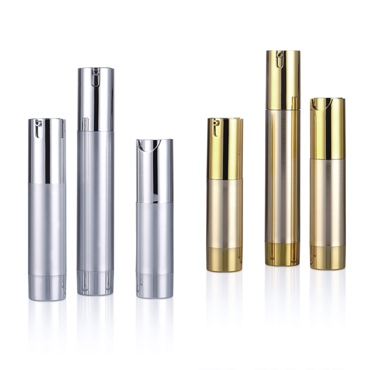 15ml 20ml 30 میلی لیتر بطری لوسیون بدون هوا به شکل U شکل مراقبت از پوست لوکس مراقبت از پوست نقره ای بدون هوای طلایی L06