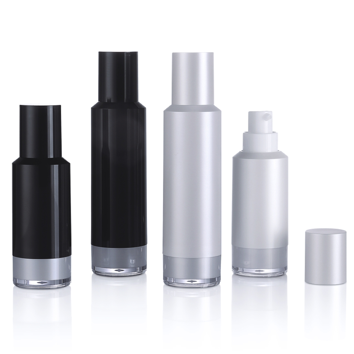15 میلی لیتر 30 میلی لیتر لوکس پلاستیک PP Black Matte Lotion بدون هوا برای بسته بندی مراقبت از پوست L07